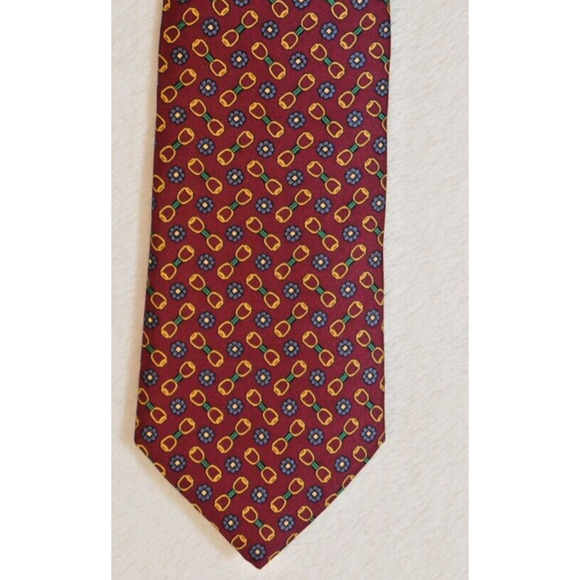 BROOKS BROTHERS Makers Neck Tie Mens Classic Red Geo All Silk Made in USA - Picture 1 of 6